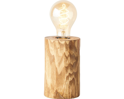 Lampe de table avec pied en bois et ampoule