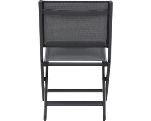 Klappbarer Gartenstuhl mit Textilbespannung hinten