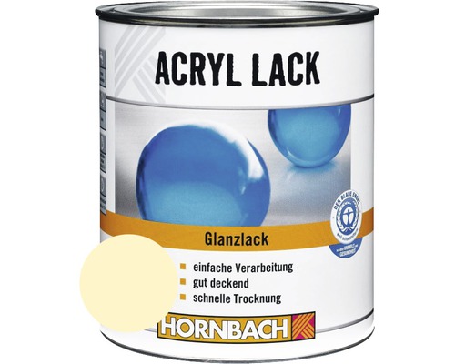 Laque couleur HORNBACH laque acrylique mate satinée ivoire clair 750 ml