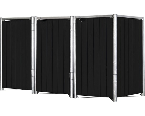 Sichtschutzzaun aus Holz mit Metallelementen