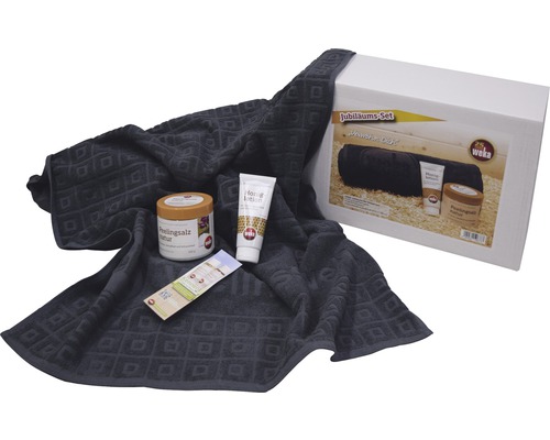 Weka Jubiläums-Set mit Handtuch, Honiglotion und Peelingsalz