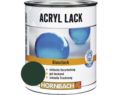 Laque couleur HORNBACH laque acrylique brillante vert mousse 750 ml