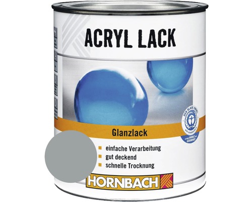 Laque couleur HORNBACH laque acrylique brillante gris argent 750 ml