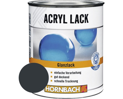 Laque couleur HORNBACH laque acrylique brillante gris anthracite 750 ml