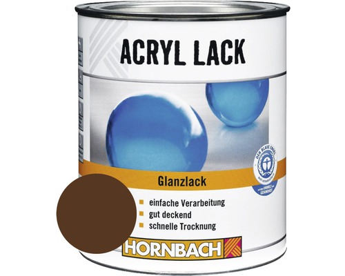 Laque couleur HORNBACH laque acrylique brillante noisette 750 ml