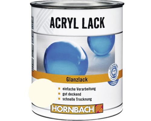 Laque couleur HORNBACH laque acrylique brillante blanc pur 750 ml