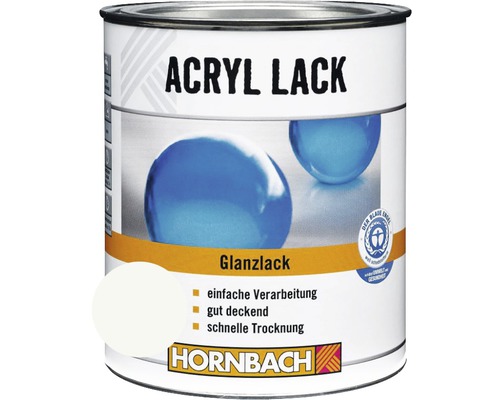 Laque couleur HORNBACH laque acrylique brillante blanc baryte 375 ml