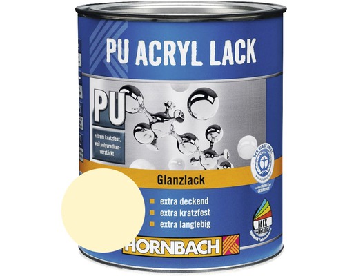 Laque couleur PU HORNBACH laque acrylique brillante RAL 1015 ivoire clair 375 ml