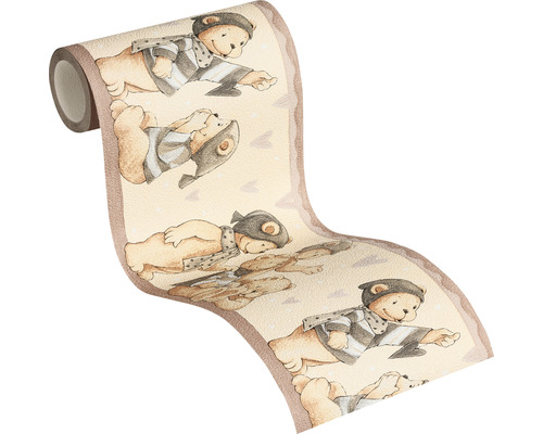 Bordure de papier peint avec des ours en peluche en costume de super-héros