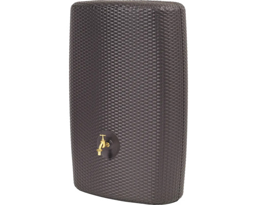 Récupérateur d''eau de pluie avec robinet, design en rotin