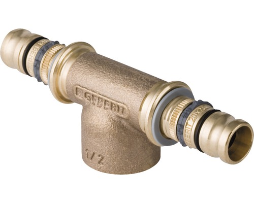 GEBERIT Mepla T-Stück mit IG 20x1/2x20 mm Geberit T-Stück aus Messing mit Pressanschluss