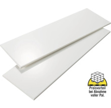 Zwei weisse Wandfliesen mit Palettenrabatt Symbol.