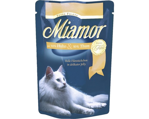 Katzenfutter nass Miamor Feine Filets mit Huhn und Thunfisch 100 g