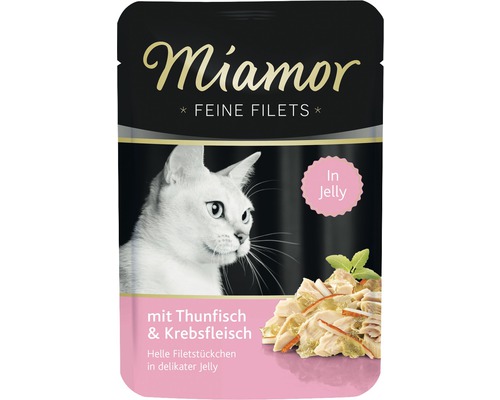 Miamor Feine Filets Katzennahrung mit Thunfisch und Krebsfleisch im Jelly