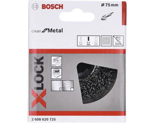 Brosse métallique Bosch X-Lock, diamètre 75 mm
