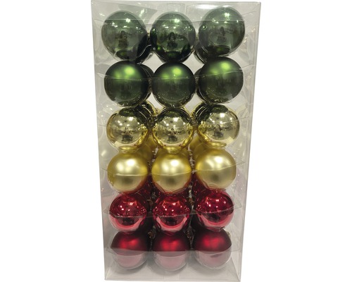 Boules de Noël paquet de 54 Lafiora verre 6 cm famille Boules de Noël paquet de 54 Lafiora verre 6 cm famille