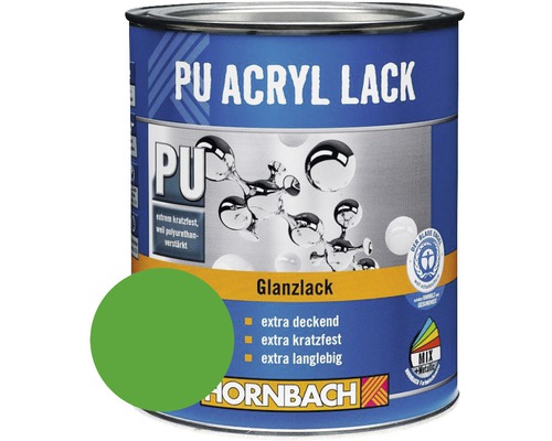 Laque couleur PU HORNBACH laque acrylique brillante vert caipirinha 750 ml