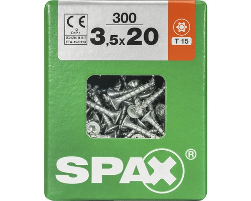 Vis universelles SPAX 3,5 x 20 millimètres, paquet de 300 pièces