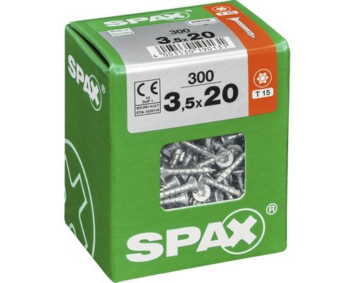 Vis Spax 3,5x20 millimètres en emballage carton