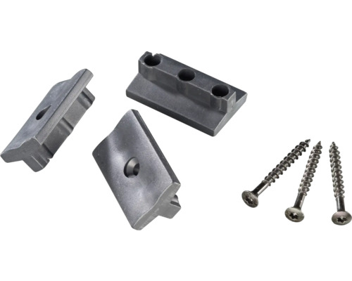 Befestigungsmaterial bestehend aus zwei Haltern und Schrauben