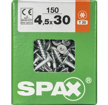 Vis à tige de dimension 4,5x30 dans un emballage Spax vert