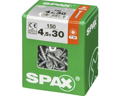 Vis universelles Spax en carton, 4,5x30 millimètres, 150 pièces