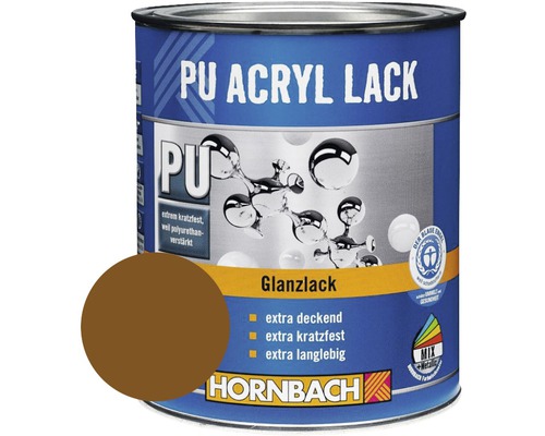 Laque couleur PU HORNBACH laque acrylique brillante RAL 8003 marron argile 750 ml