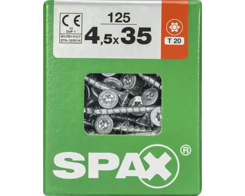 Spax Schrauben 4,5x35 mm, Packung mit 125 Stück