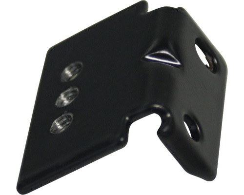 Équerre de fixation noire avec trous de montage