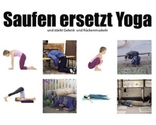 Postkarte Saufen ersetzt Yoga 14,8x10,5 cm