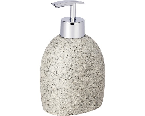 Distributeur de savon en pierre avec pompe chromée