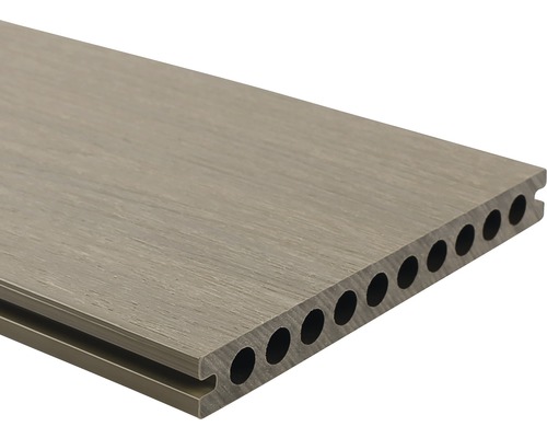 Lame de terrasse en bois composite Konsta Nativo lightgrey 23x210x3000 mm