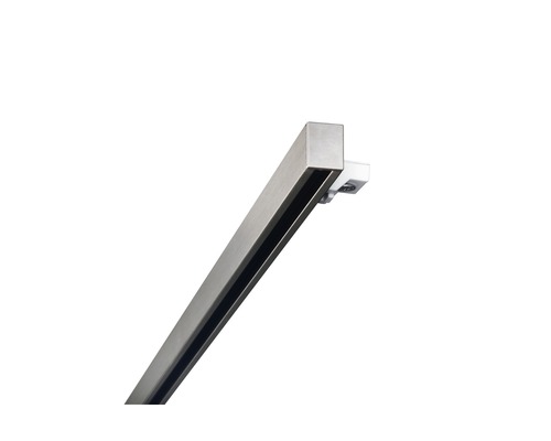 Ensemble profilé Smart 1 voie aspect acier inoxydable 160cm Tringle à rideaux en métal avec support