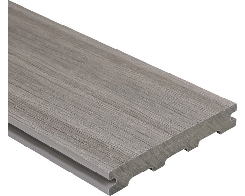 Lame de terrasse en bois composite Konsta Nativo Used Wood lightgrey 23x142x3000 mm