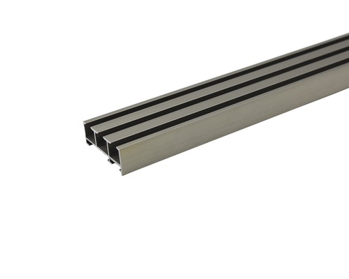 Vorhangschiene Smart Profil-Set 3-läufig edelstahl-optik 160 cm Aluminiumprofil mit drei Nuten