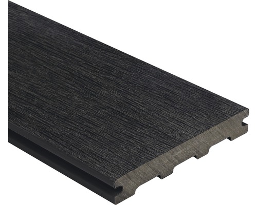 Lame de terrasse Konsta en bois composite Nativo Usedwood profilé plein revêtu 23x142x3000 mm chêne gris foncé