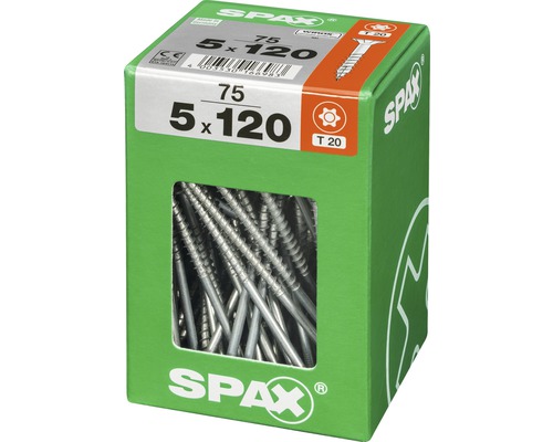 Vis Spax 5 x 120 millimètres dans l’emballage