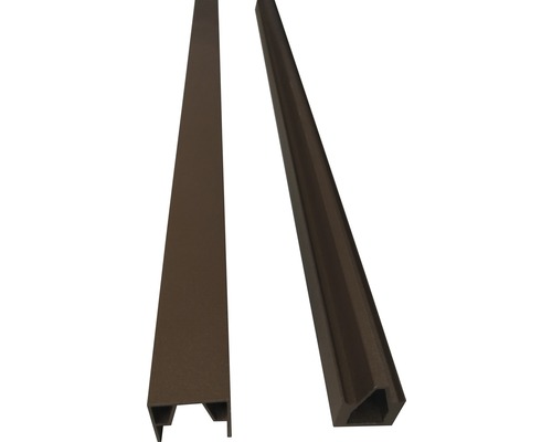 Profilés d'extrémités clôture enfichable WPC 177x15 cm, marron
