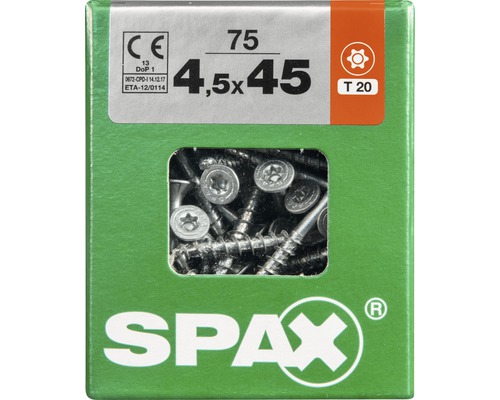 Vis SPAX 4,5x45 mm, contenu de l'emballage