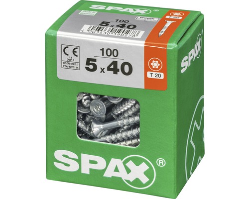 Vis universelles Spax, 5 x 40 millimètres, 100 pièces