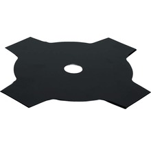 Lame de débroussailleuse avec quatre tranchants et perforation centrale