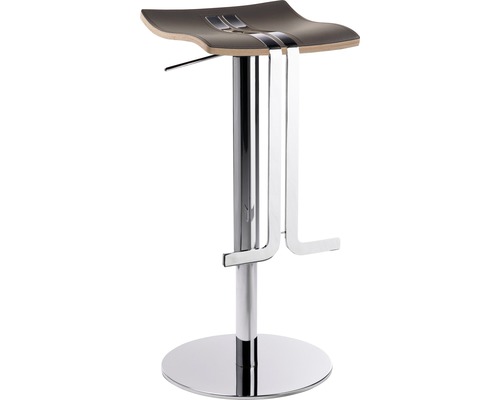 Chaise de bar Mayer Sitzmöbel myWAVE 39 x 39 x 58 cm acier chrome/cuir mocca 1208-01-85 Chaise de bar Mayer Sitzmöbel myWAVE 39 x 39 x 58 cm acier chrome/cuir mocca 1208-01-85