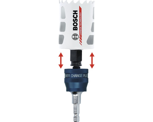 Scie cloche avec le logo Bosch et système de changement rapide Power Change Plus