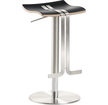 Tabouret de bar avec repose-pieds en métal et assise en similicuir