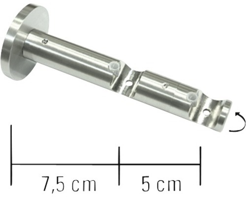 Gardinenstangenhalterung aus Metall mit den Massen 7,5 cm und 5 cm