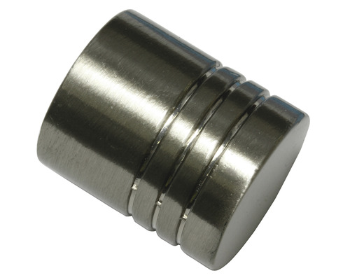 Embout Memphis cylindre aspect acier inoxydable Ø 16 mm, lot de 2
