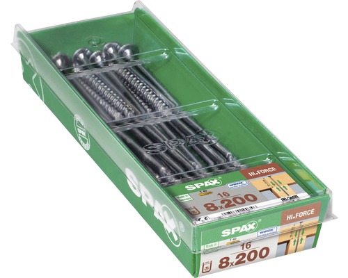 Spax Hi-Force Schrauben, 8 x 200 mm, 16 Stück in einer Verpackung