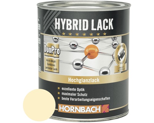 Laque couleur hybride HORNBACH laque pour meuble brillante RAL 1015 ivoire clair 750 ml