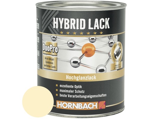 Laque couleur hybride HORNBACH laque pour meuble brillante RAL 1015 ivoire clair 375 ml