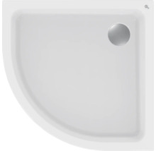 Quadratische Duschwanne mit Viertelkreis
